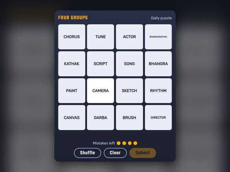Four Groups game