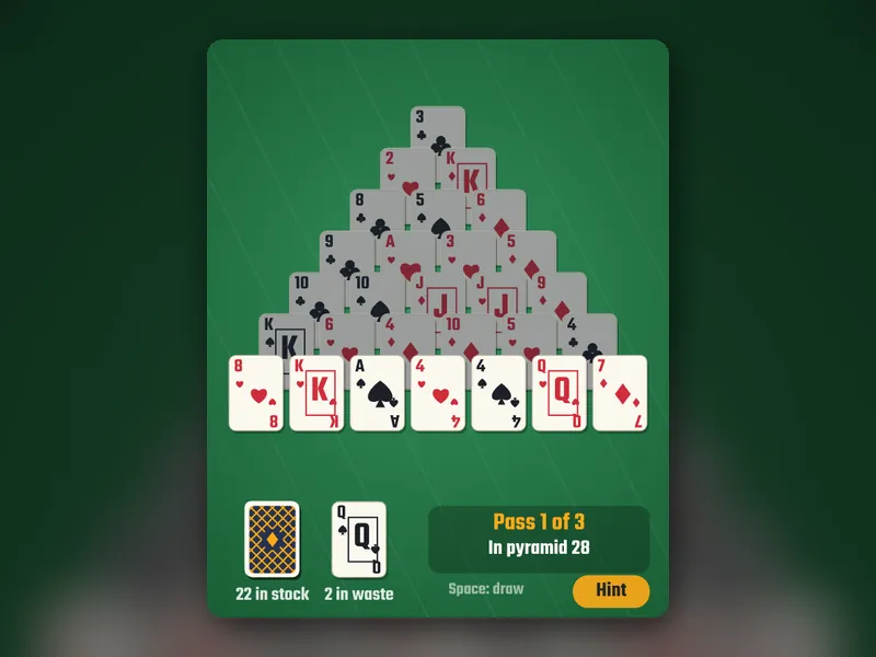 Pyramid Solitaire game