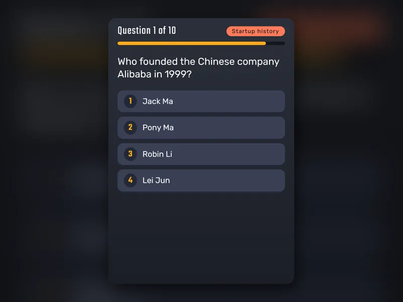 Startup Trivia game