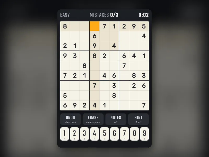 Sudoku game