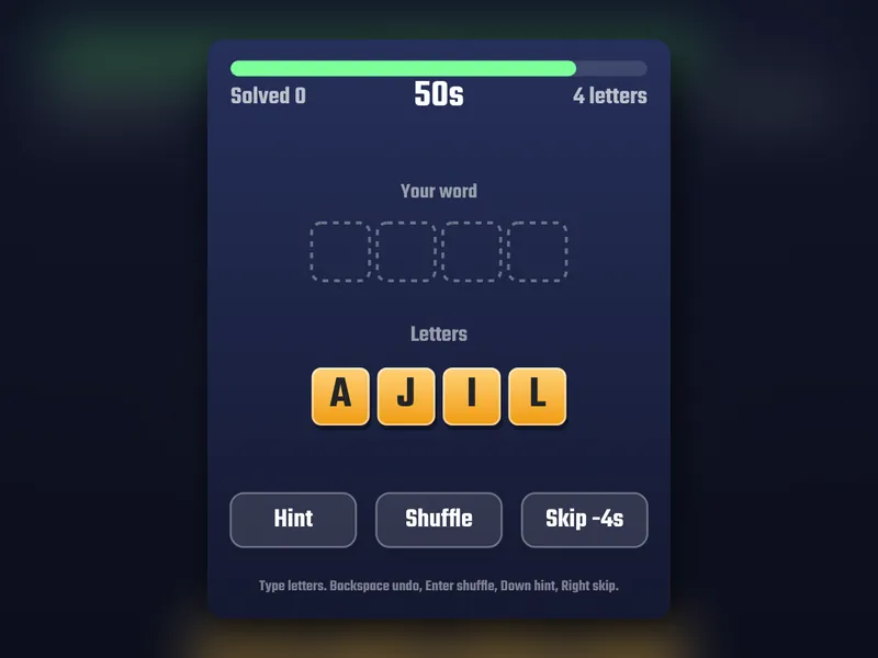 Word Scramble game